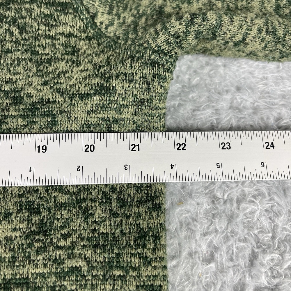 Eddie Bauer mens 1/4 zip Size M Heathered Green Fleece Pullover Sweater - Picture 6 of 9